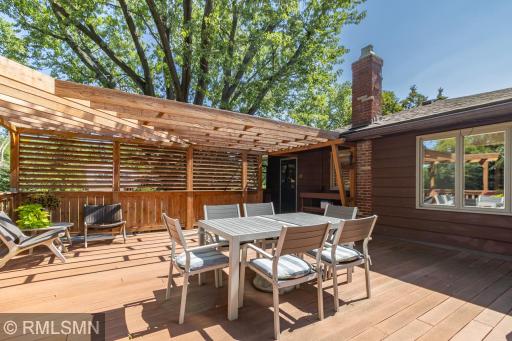 A view of the back of the home. Maintenance free composite decking.