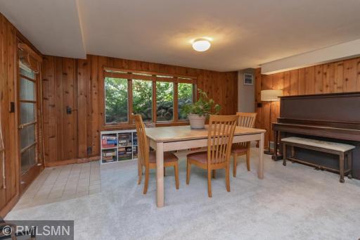 The family room is on the lowest level and walks out to the back yard.