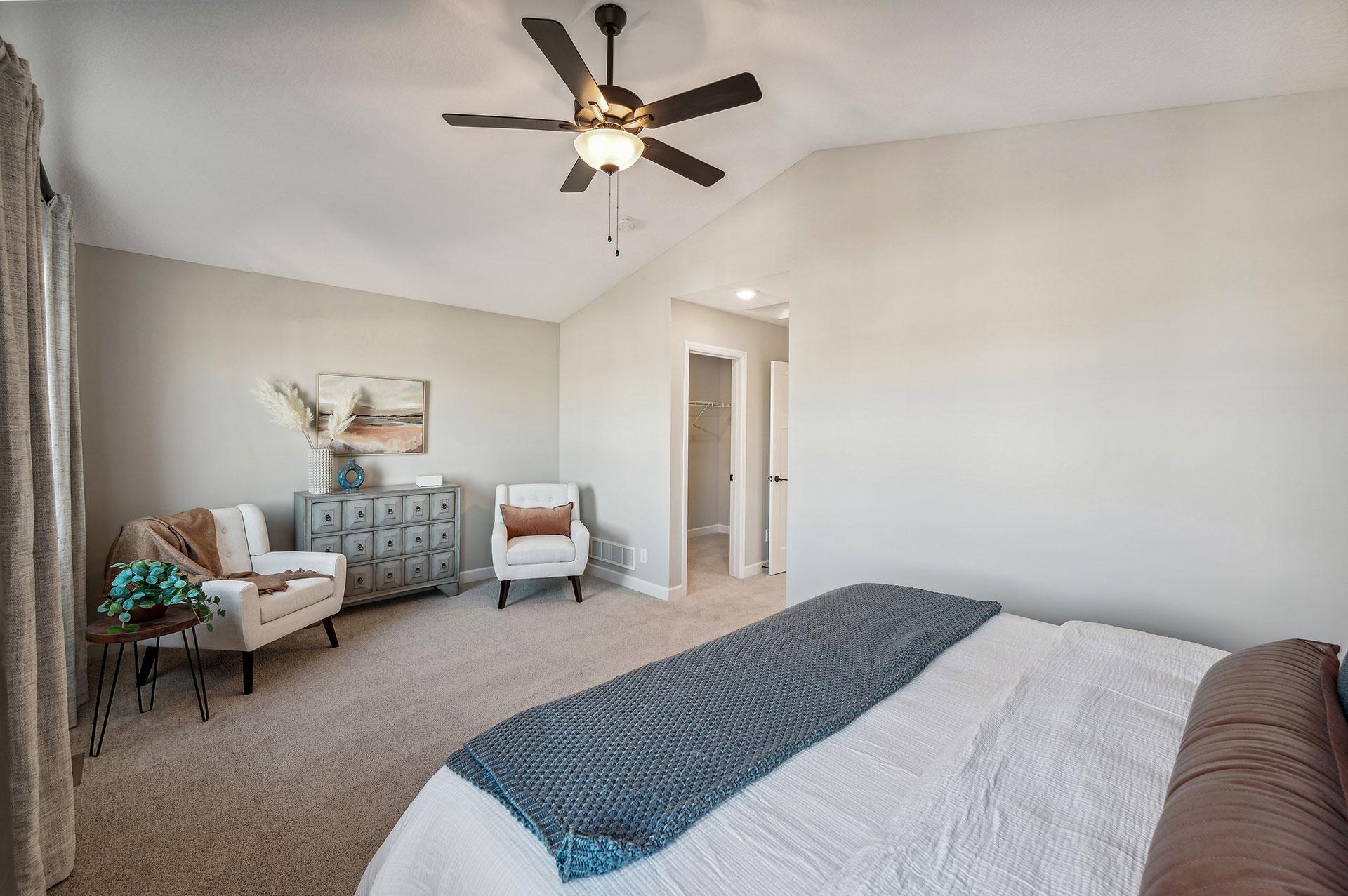 Primary Bedroom - photo of a staged model home of the same floorplan. Selections may be different.