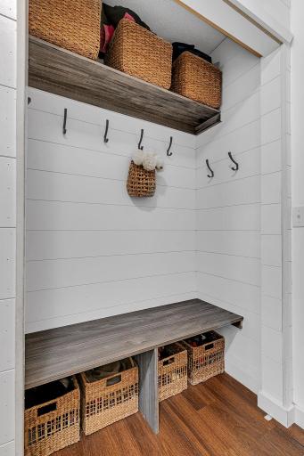 Mudroom setup in Garage Entry