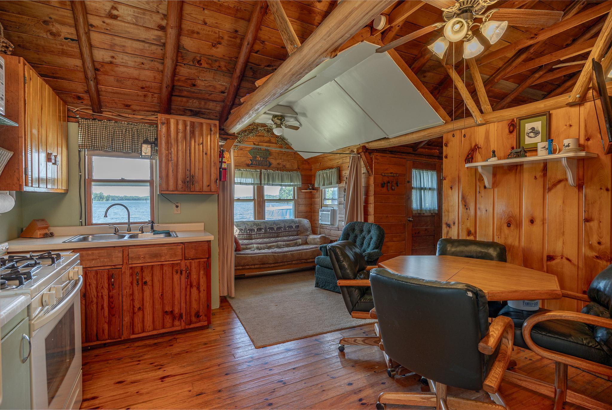 Cabin 3 open concept living area