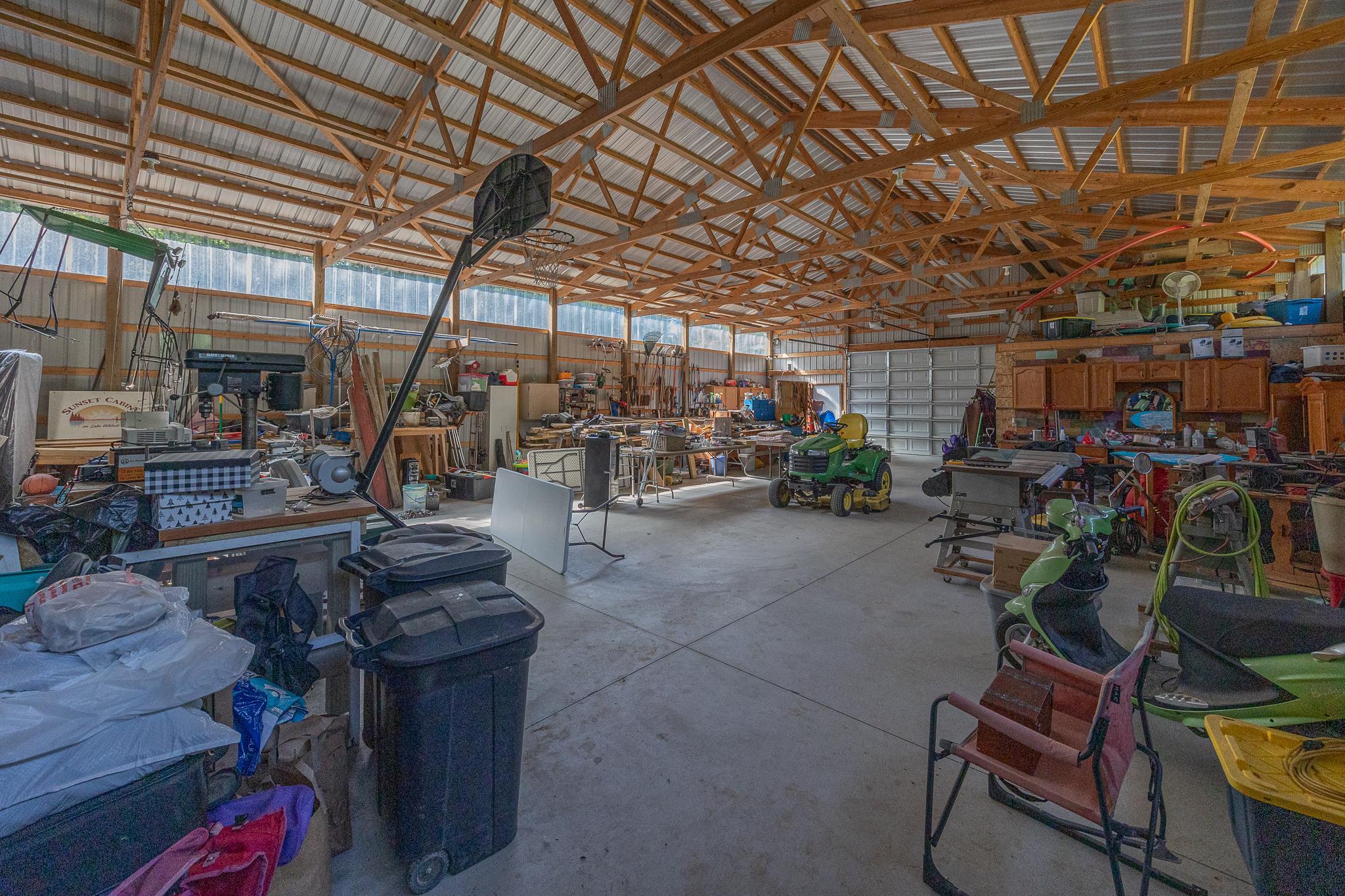 Interior of pole barn