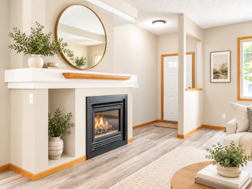 Cozy gas fireplace