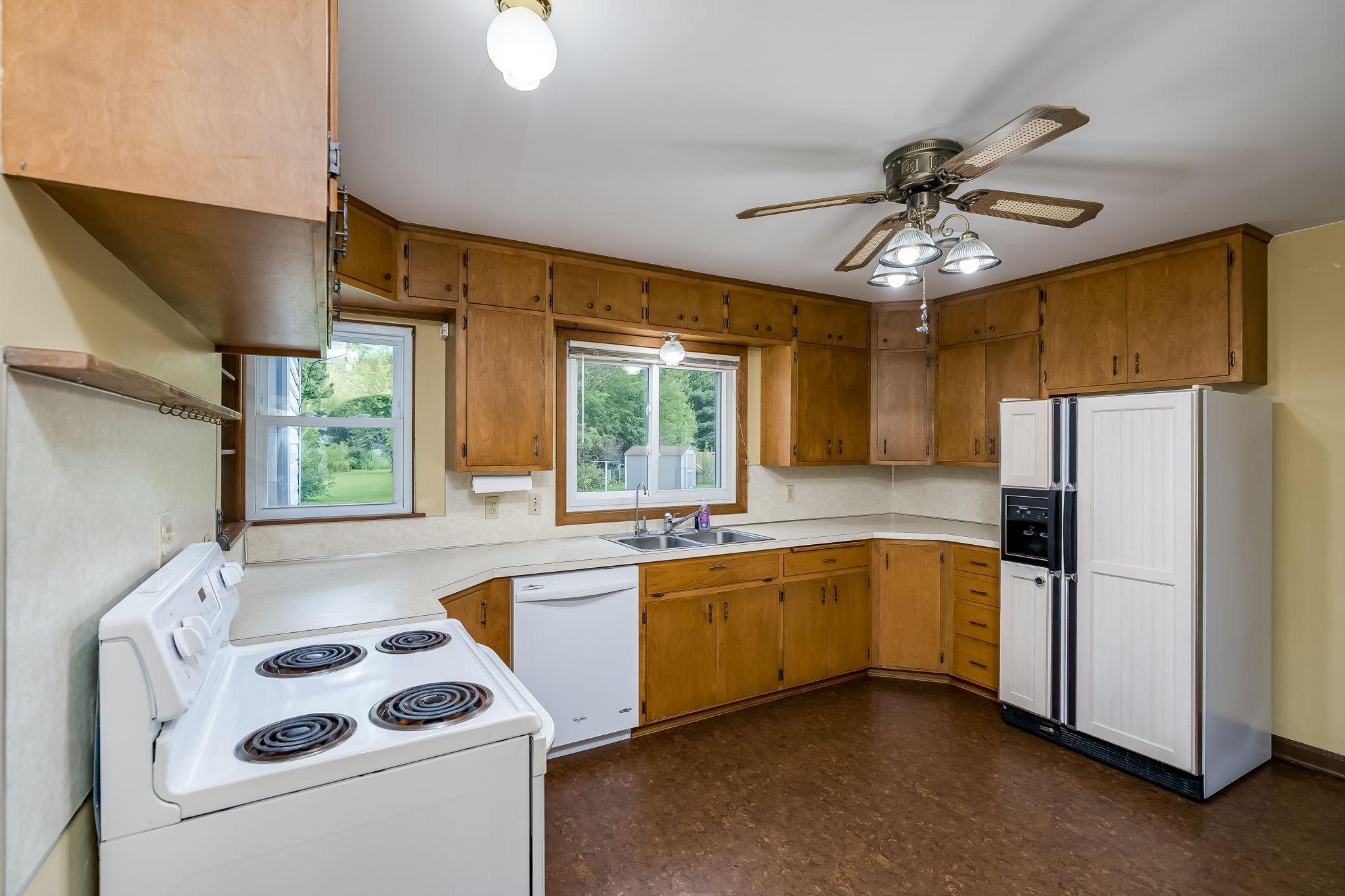 Dishwasher and many kitchen cabinets