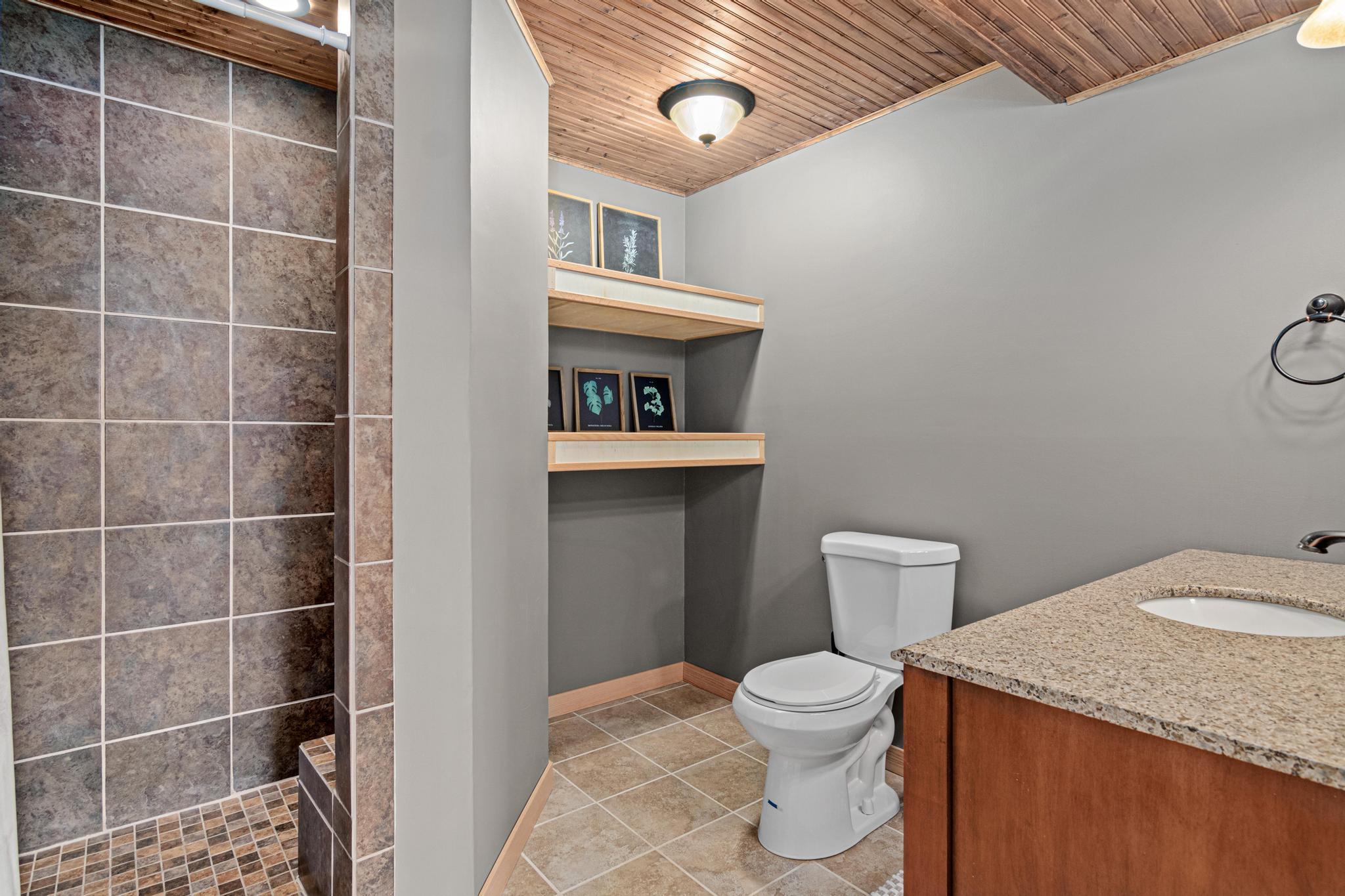 Beautifully updated lower-level bath.