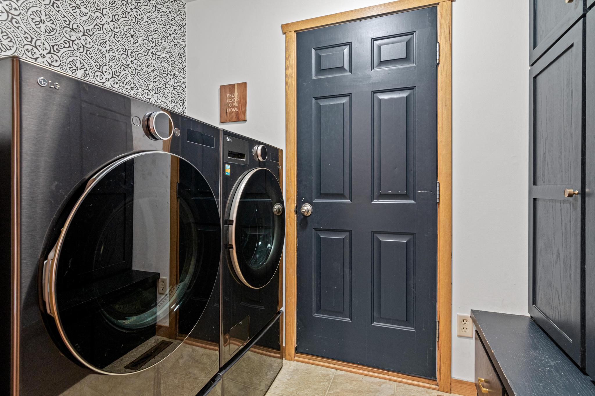 Convenient main level laundry with garage access