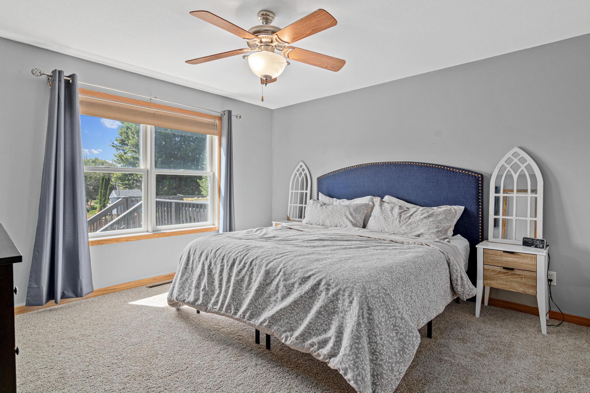 Spacious main-level private primary retreat.