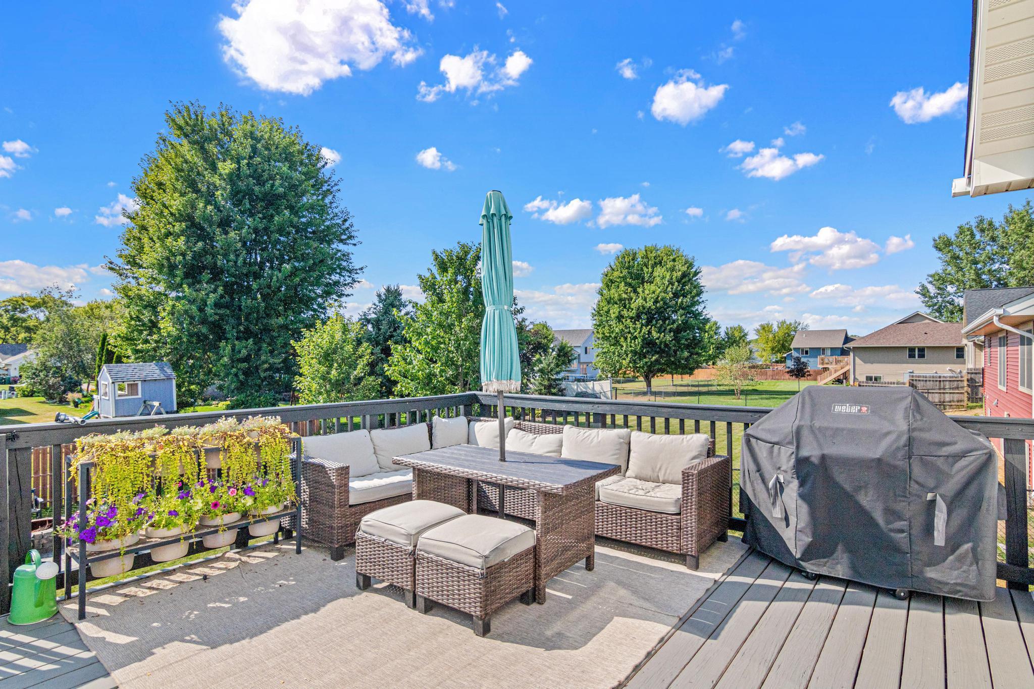 Enjoy peaceful backyard views year-round.