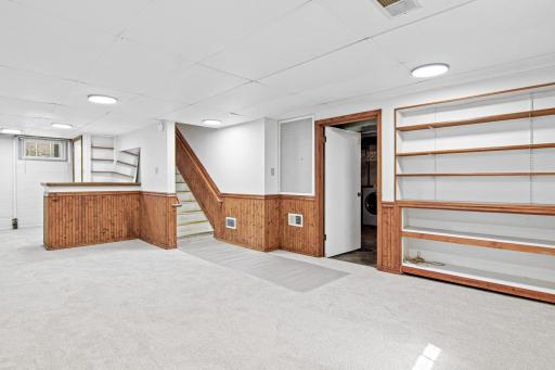Painted and carpeted lower level