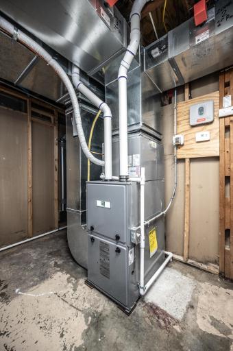 The beauty of buying a newer house...newer mechanicals like this high efficiency furnace