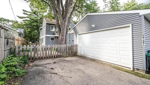 The driveway provides additional parting off the alley