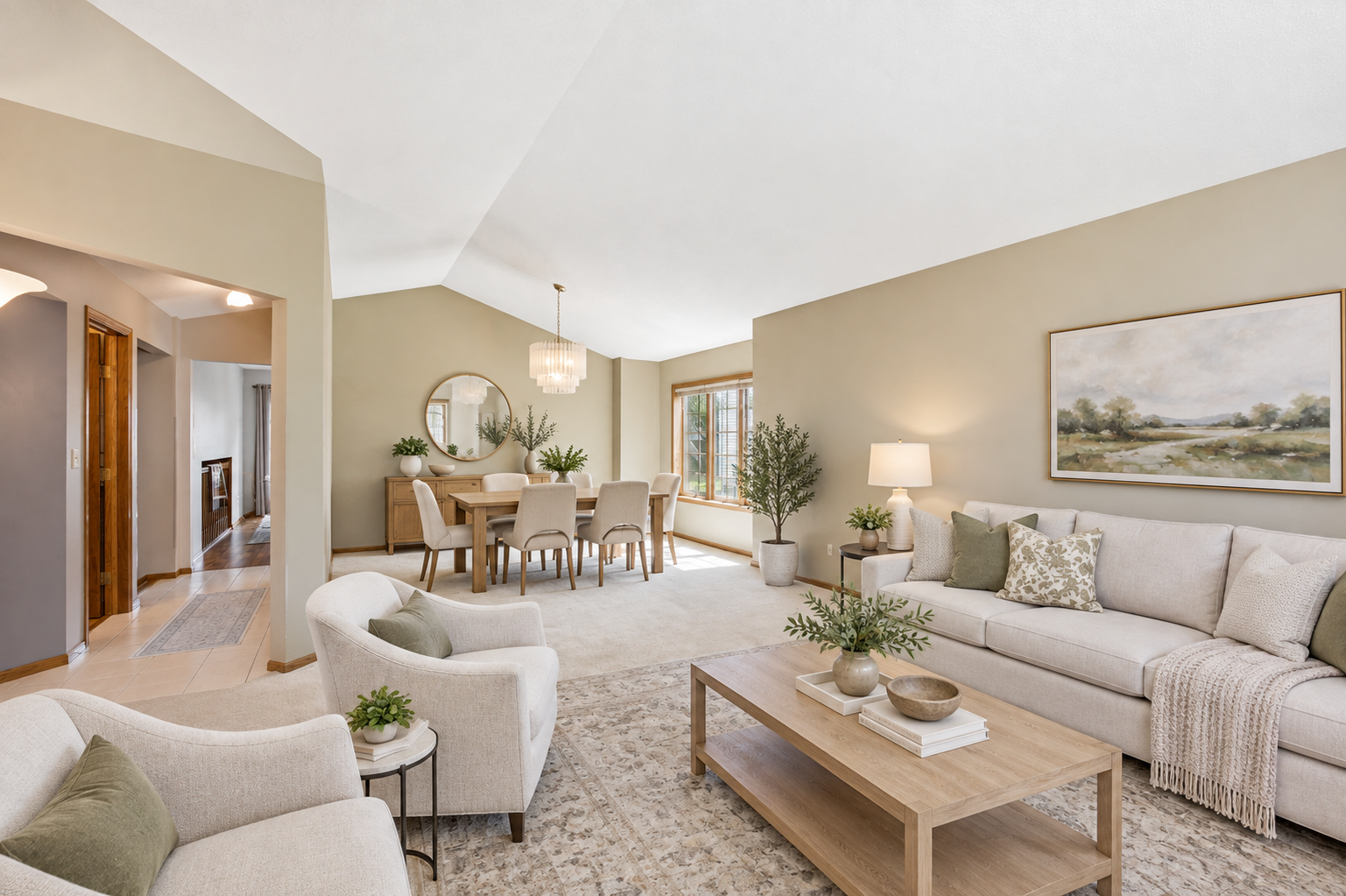 Great Room/Dining - Digitally Staged