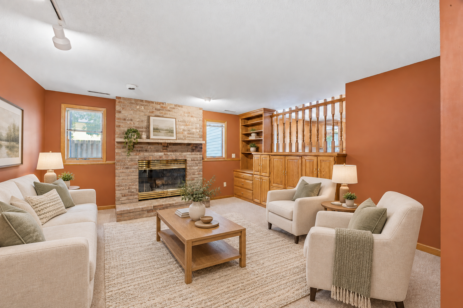 Lower Level Family Room - Digitally Staged