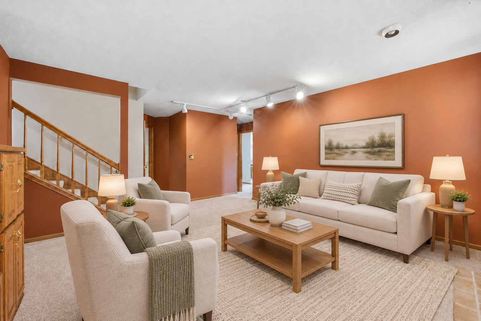 Lower Level Family Room - Digitally Staged