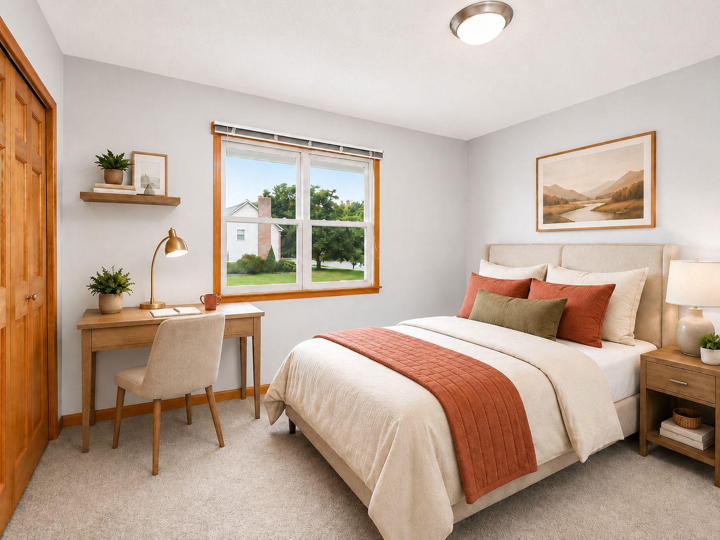 AI Virtually staged. Furniture and décor were digitally added. See the adjacent original photo for the property’s current condition.