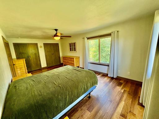 Master Bedroom- custom blinds- solid wood doors