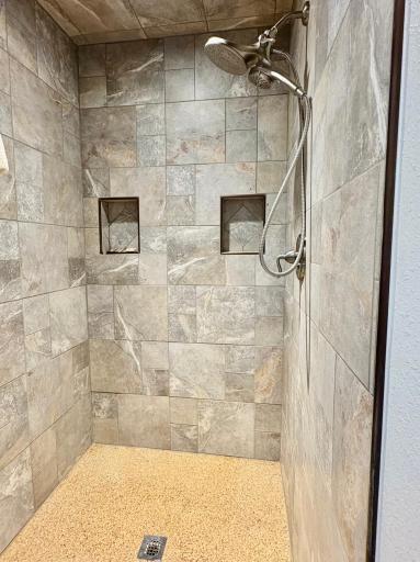 Custom walk in tile shower