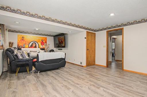 Additional view of the spacious lower-level family room.
