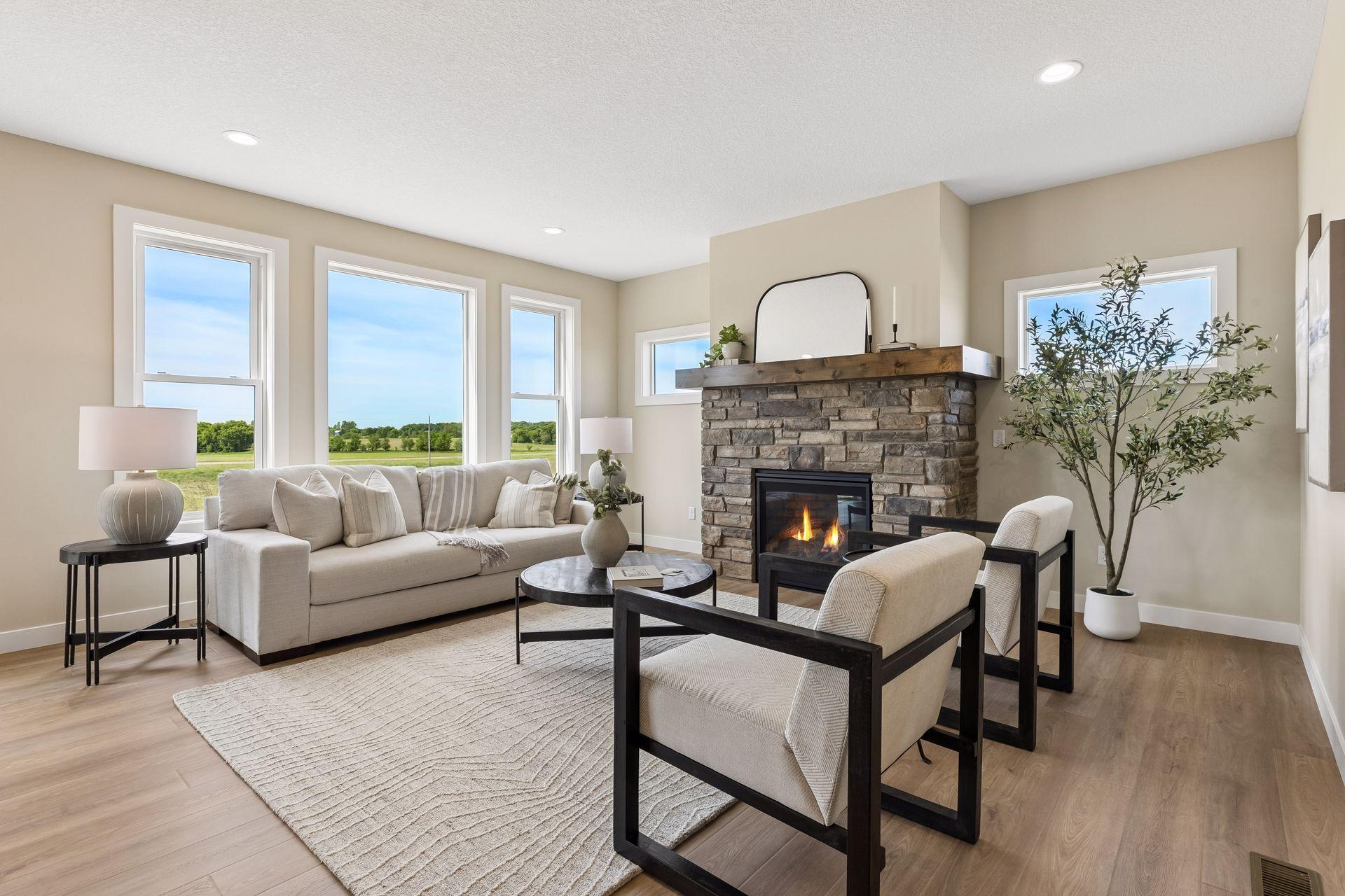 An abundance of natural light fills this living room, creating a bright, welcoming space that feels warm and inviting all day long.