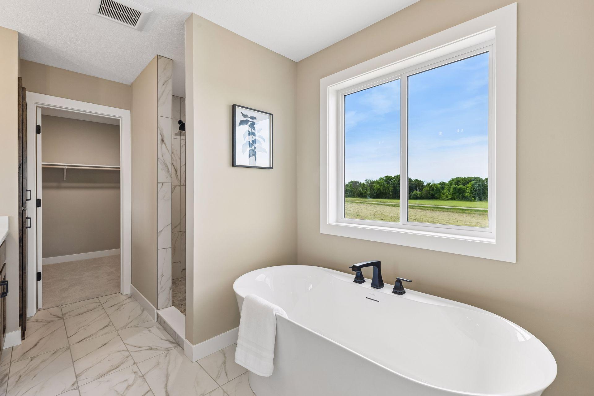 This soaking tub is the perfect place to unwind, relax, and reset.