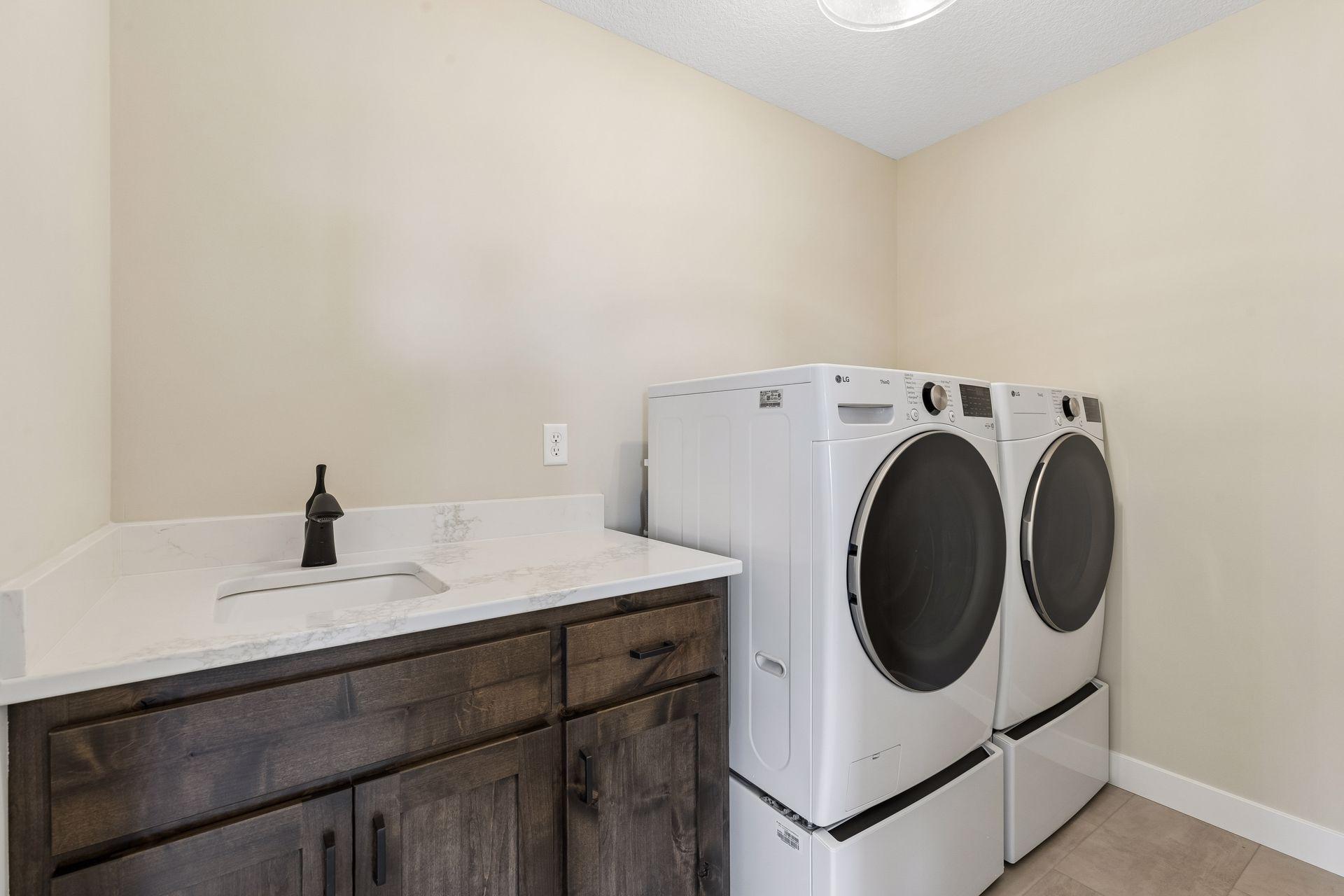 Upper level laundry.