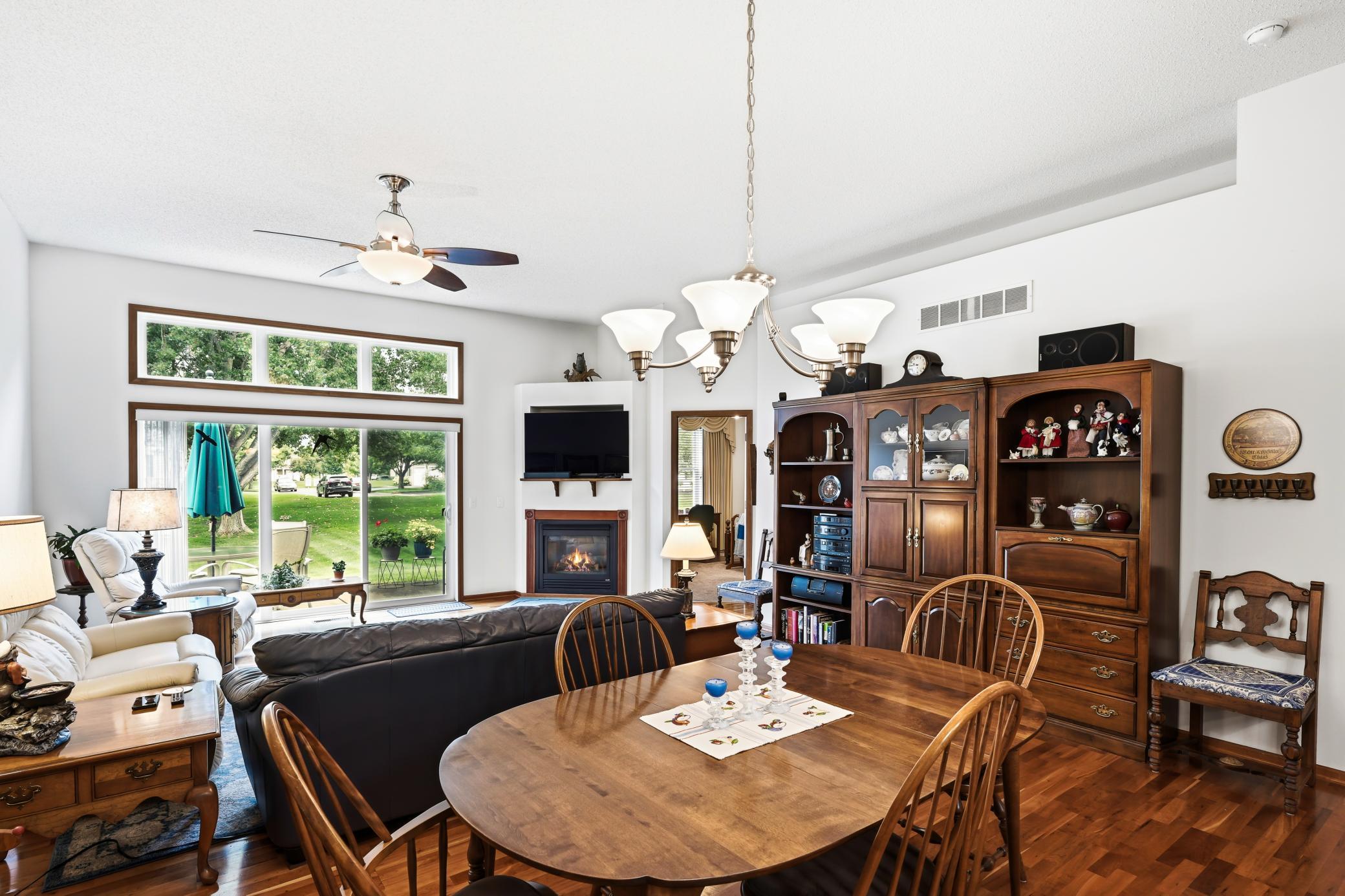 The combination living and dining room.