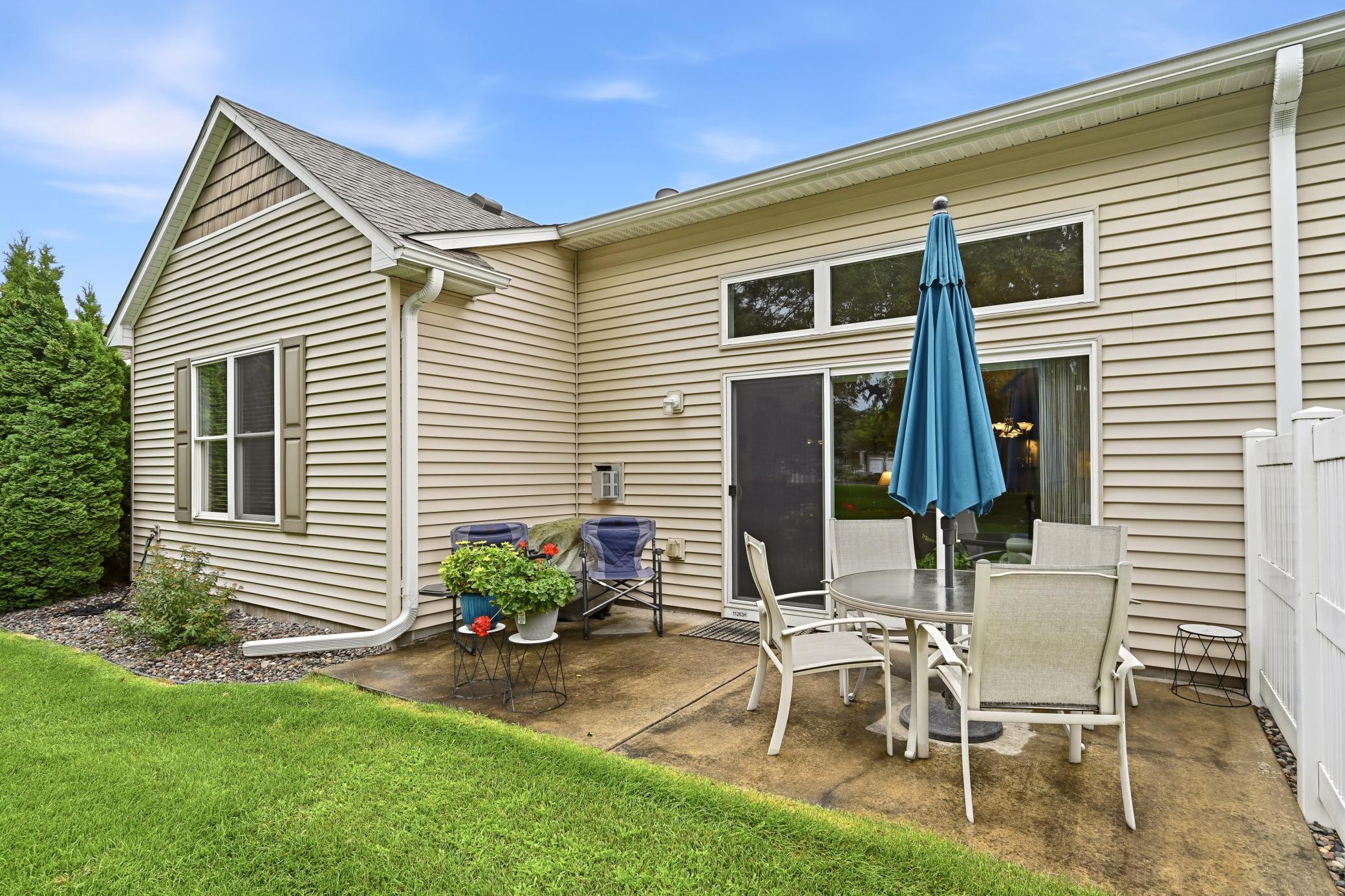 Room for table, chairs and your grill.