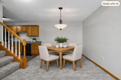 Virtually Staged - Dining Area and Kitchen