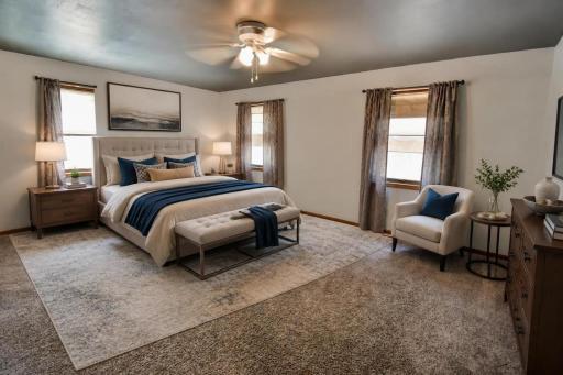 Massive Master Suite with 3 windows and a ceiling fan!!!