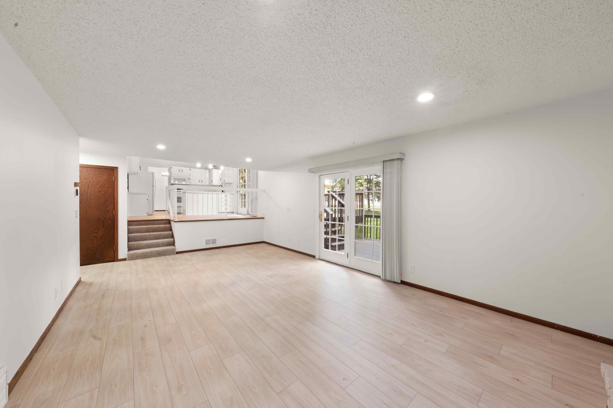 Generous family room offers flexible space for everyday living and entertaining