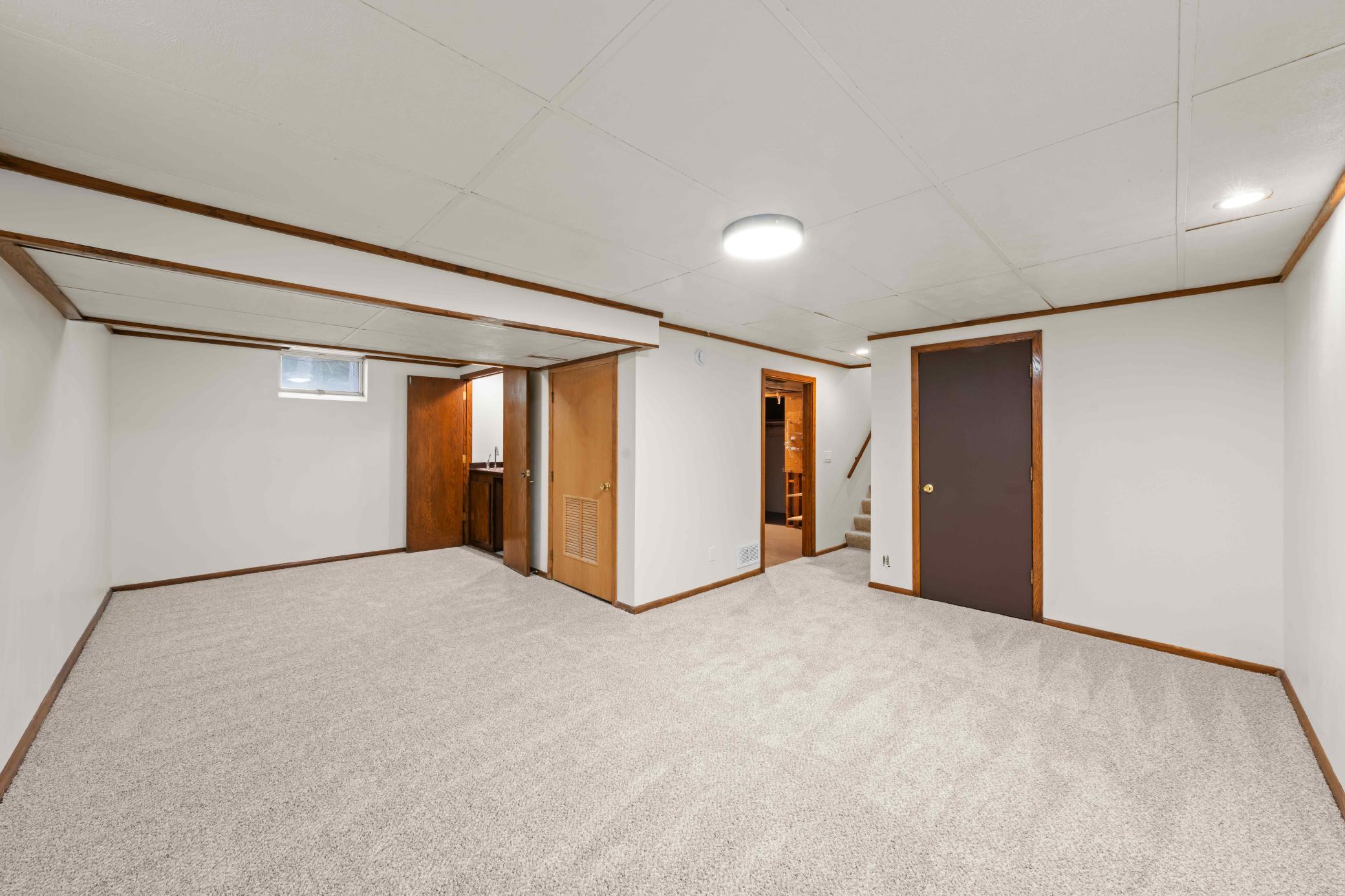 Basement - finished recreation room offering flexible space for entertaining, games, exercise, or a home media area