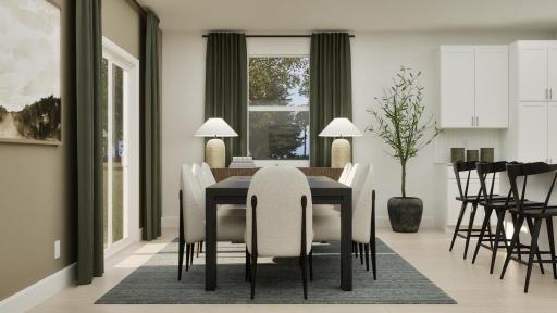 (Rendering, actual home's finishes will vary.) Open sliding glass doors to invite a pleasant breeze throughout the interior