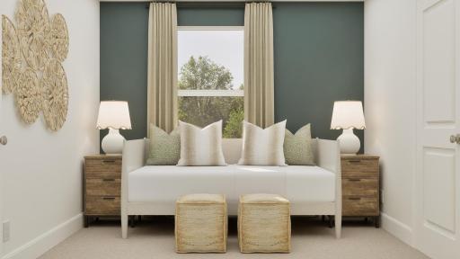 (Rendering, actual home's finishes will vary.) Offering a total of four bedrooms, this gracious floorplan is ideal for large or growing households, as well as homeowners who frequently host overnight guests.