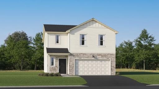 (Exterior rendering, actual home's finishes will vary.)