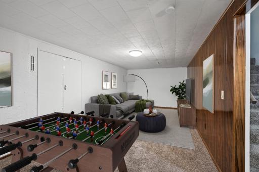 virtually staged family room