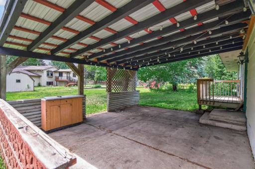 Enjoy time in the backyard under the covered patio.