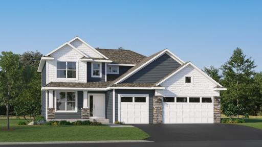 (Exterior rendering, actual home's finishes will vary.)