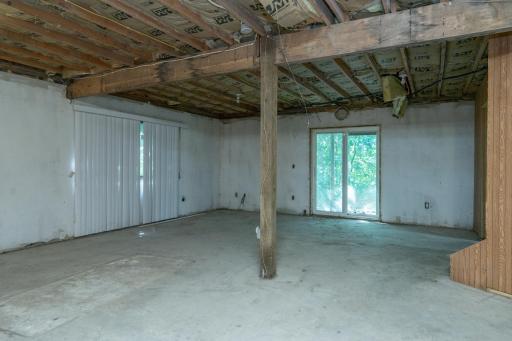 Unfinished Lower Level with walk-out access