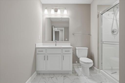 Lower-level 3/4 bathroom.