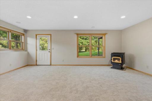 Walk out lower lvl with Energy saving corn burner.