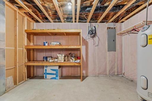 Build in Storage Shelves basement utility room