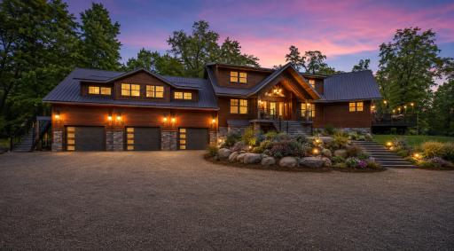 Ai generated to show curb appeal after front entry landscape