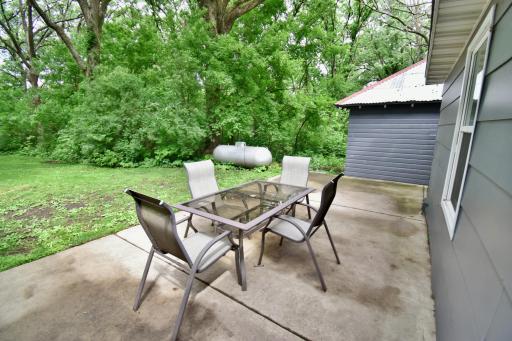 Large concrete patio off garage (easy access from kitchen)