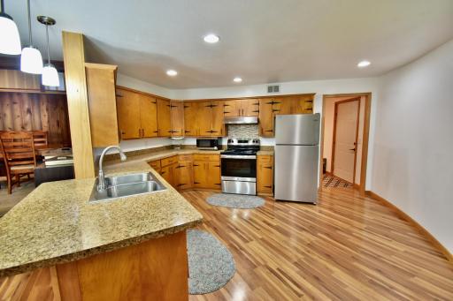 Stainless steel appliances. A lot of counter space.