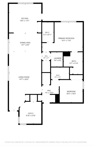 Floor plan with estimated dimensions, information deemed reliable but not guaranteed.