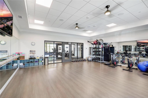 Prairie Club Amenity Center workout exercise space & gym, extensive equipment.