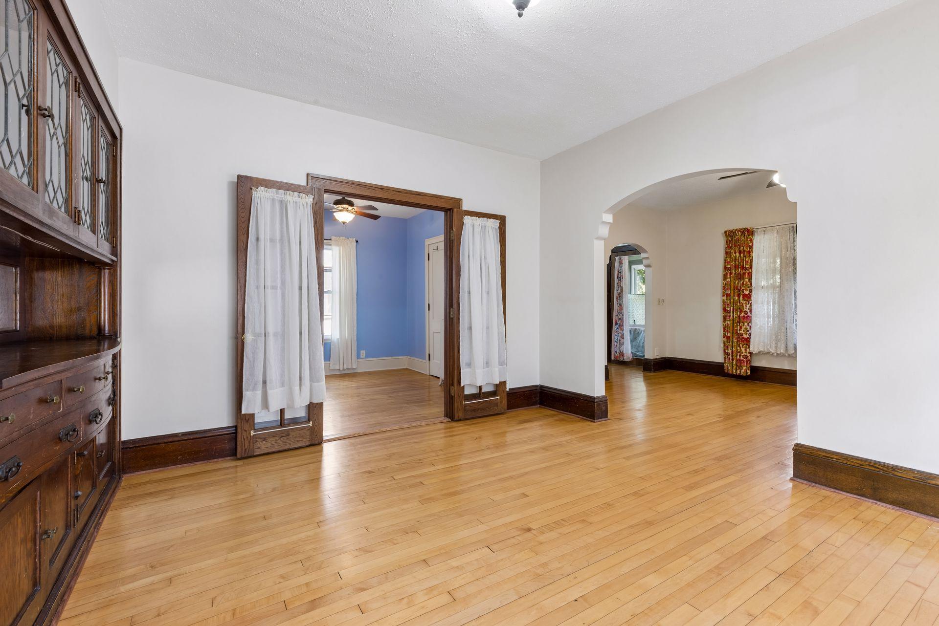 French doors to bedroom