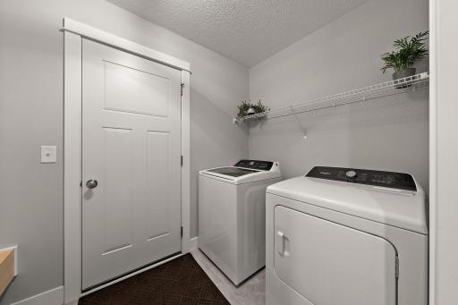 The laundry room is on the main floor level for convenience and the washer and dryer were new October 2024.