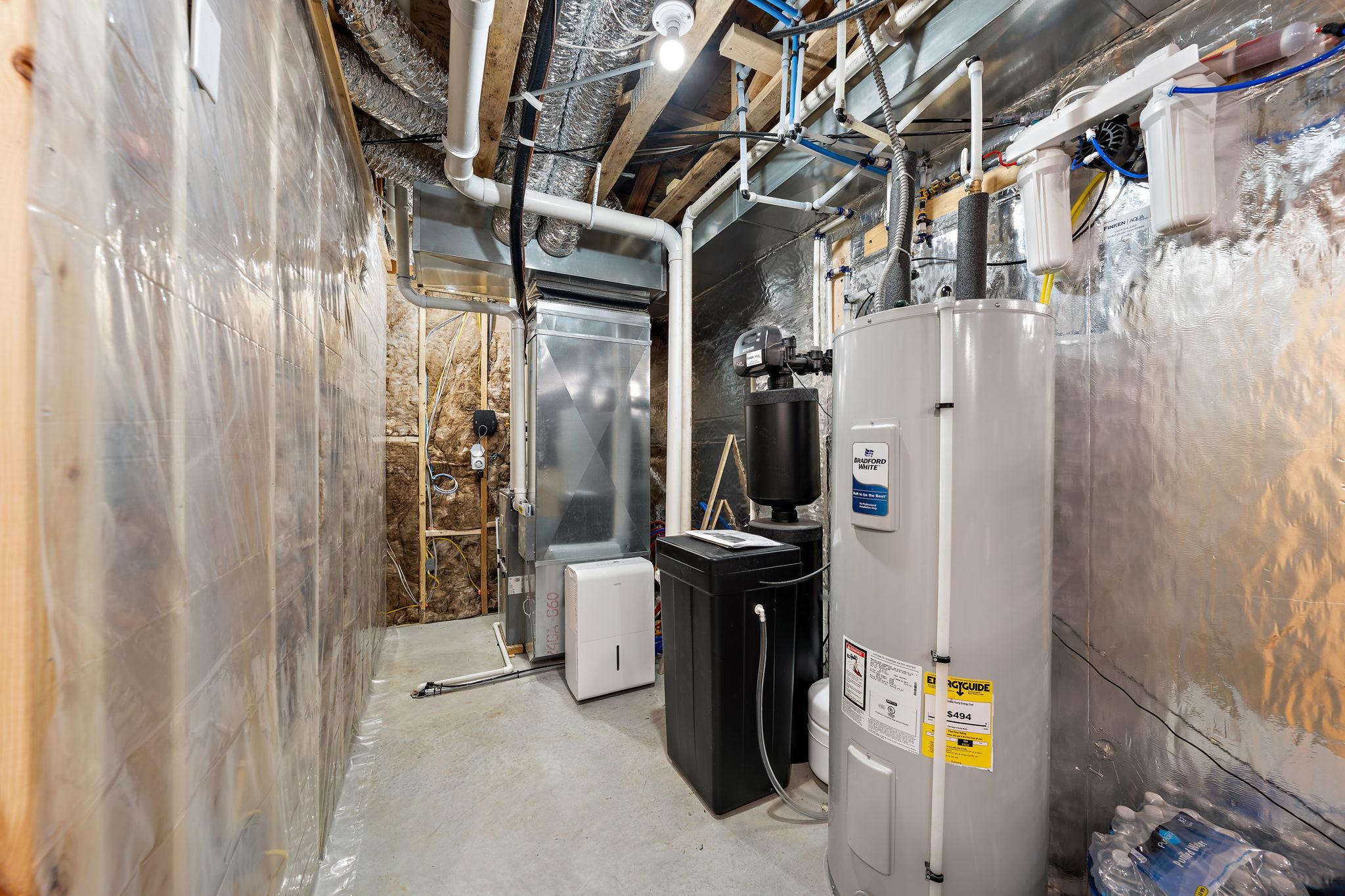 The utility/storage room in the lower level.