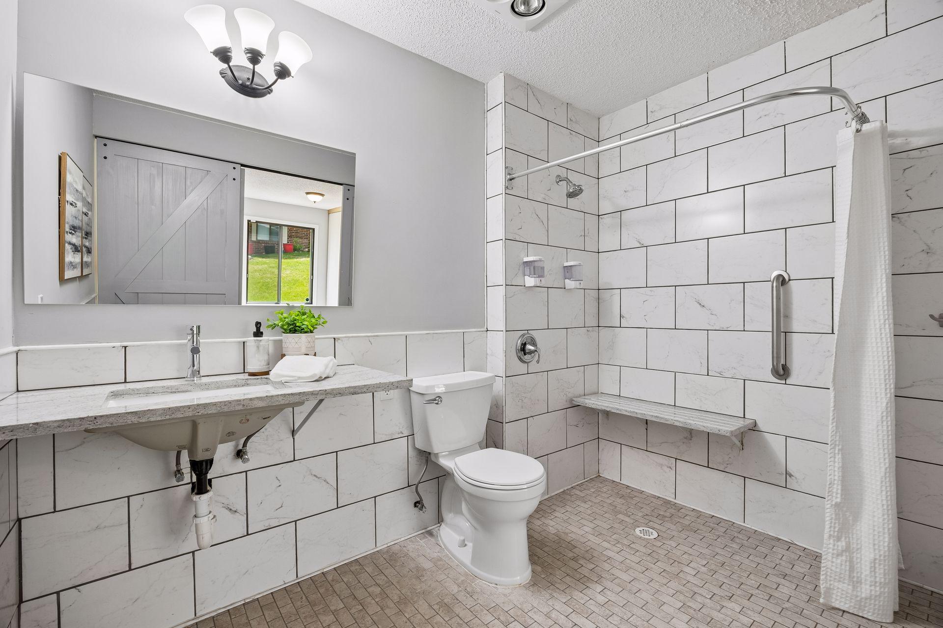 Primary bathroom with walk-in shower